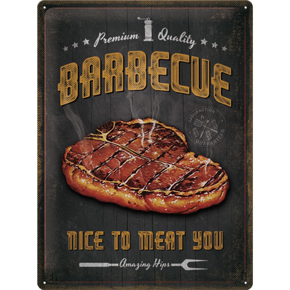 Placa metalica Barbecue Nice To Meat You